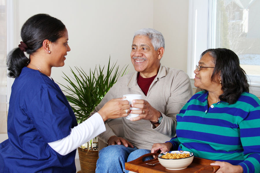 Healthcare Coloured Couple Coloured Carer